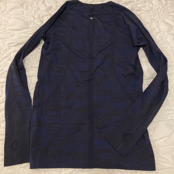 Lululemon swiftly tech long sleeve top midnight navy black size 10 - Picture 6 of 8